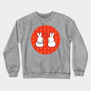 Two Easter Bunny Rabbits in Love on Valentines Day Crewneck Sweatshirt